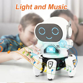 Kids Smart Electronic Humanoid Dance Robot Toy | Intelligent B/O Six Claws Walking Mechanical Dancing Robot with Light & Music