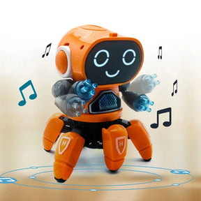 Kids Smart Electronic Humanoid Dance Robot Toy | Intelligent B/O Six Claws Walking Mechanical Dancing Robot with Light & Music
